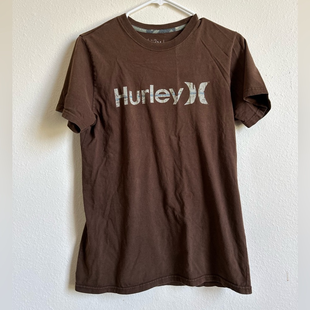 ✨4 for $20 | Hurley Dark Brown Short Sleeve Logo Graphic Tee